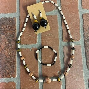 Fashion Jewelry 3-piece Tribal African Inspired Necklace Bracelet & Earr…